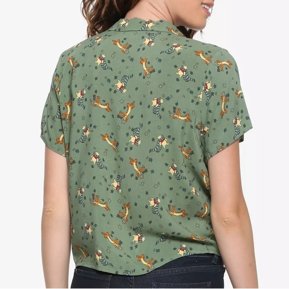 Disney Winnie the Pooh Pooh & Tigger Women's Tie-Front Woven Top - Picture 5 of 5